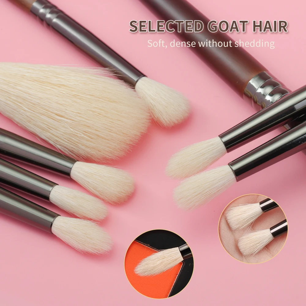 Smudge Makeup brushes 3PCS Natural Goat Hair Eyeshadow Detail and Highlight Blending Beauty Cosmetic Brushes makeup brush set makeup brush makeup tool set makeup tool