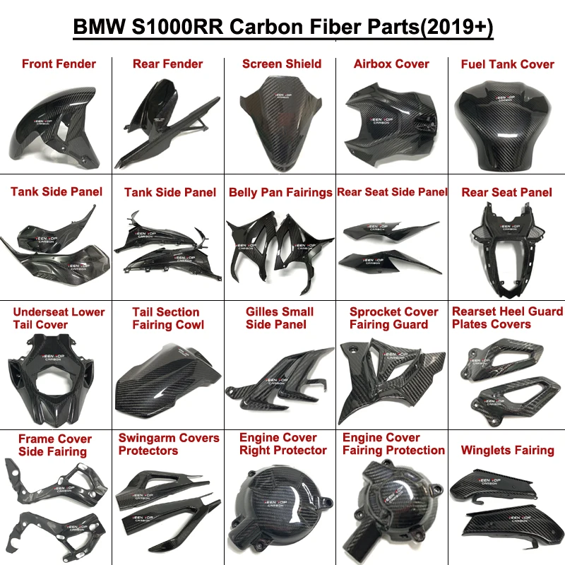 

Переднее крыло мотоцикла из углеродного волокна для BMW S1000RR 2009-2018 S1000R 2014 + HP4 2012-2014 S1000XR 2016 + крышка брызговика обтекатель
