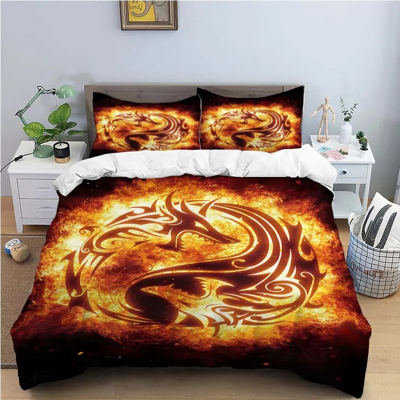 Viking Duvet Cover King Scandinavian Folklore Motifs Bedding Set Microfiber Northern Germanic Culture Mjollnir Comforter Cover 4