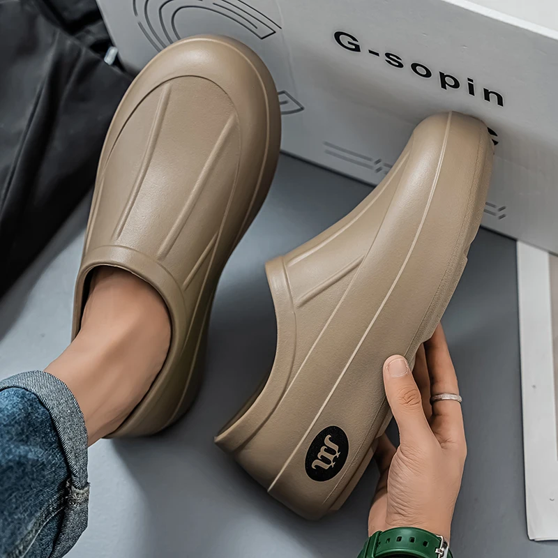 Men's Casual Slippers Are Easy To Clean Waterproof Oil Resistant Slip Resistant Summer Cool Comfortablefishing Kitchen Shoes