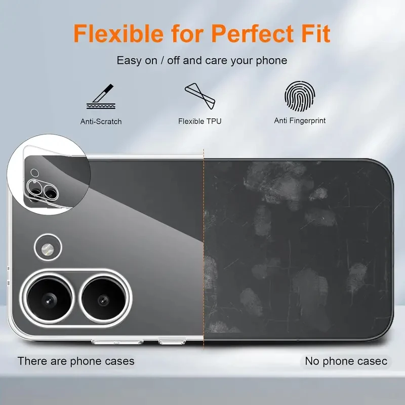 Ultra Thin Clear Soft TPU Back Phone Case with Camera Protection