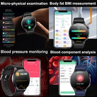 Nouvelle montre intelligente 2026 NFC ECG+PPG Oxygène sanguin Acide urique Tension artérielle Montre intelligente saphir Hommes Pour Android iOS Montre intelligente pour hommes 4
