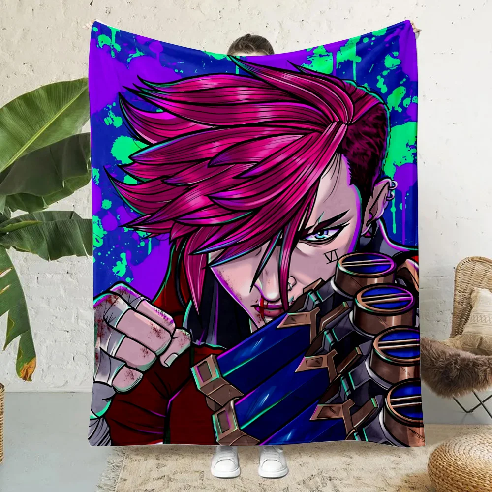Hot Anime Arcane League of Legends Printed Blanket Picnic Blankets Warm Blanket Soft and Comfortable Home Travel Birthday Gift 2