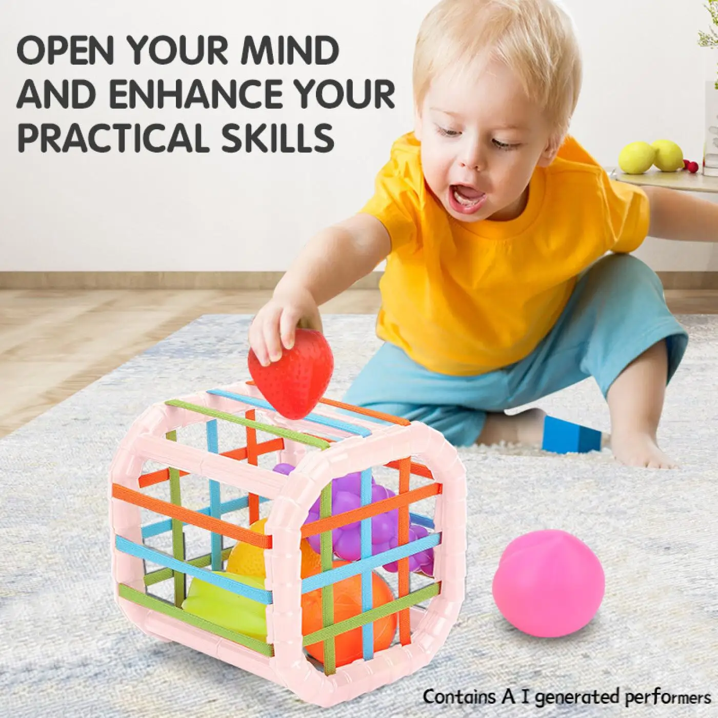 Montessori Baby Toys Stack Pull Blocks Games 0-12 Months Color Shade Sensory Development Learning Educational Toys Babies Infant - 2