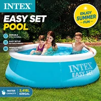 Piscine gonflable INTEX Easy Set, piscine familiale hors sol pour enfants et adultes, piscine de jardin extérieure, piscine pour jeux aquatiques, installation rapide, PVC durable, piscine de fête estivale, grande capacité 1