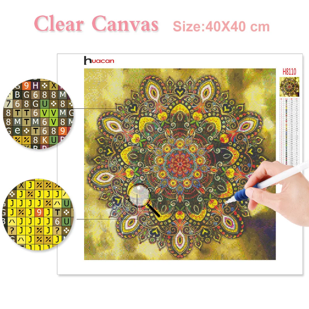 Huacan Full Square Diamond Painting Mandala 5D DIY Diamond Embroidery Home Decor Craft Kit diamond painting