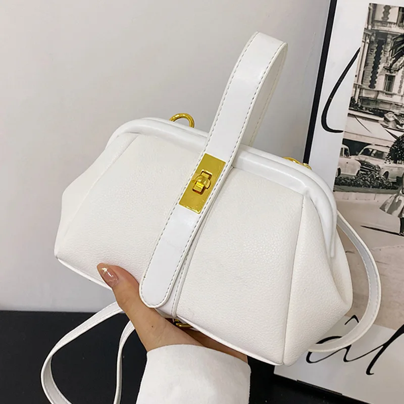 Women Handbags PU Leather Small Handbag Clutch Silver Shell Clip Gold Blue Crossbody Shoulder Bags