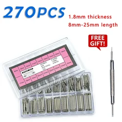 Deluxe Stainless Steel Spring Bar Set - 270 Pieces for Watchband Repair and Customization (1.8mm 8 - 25mm)