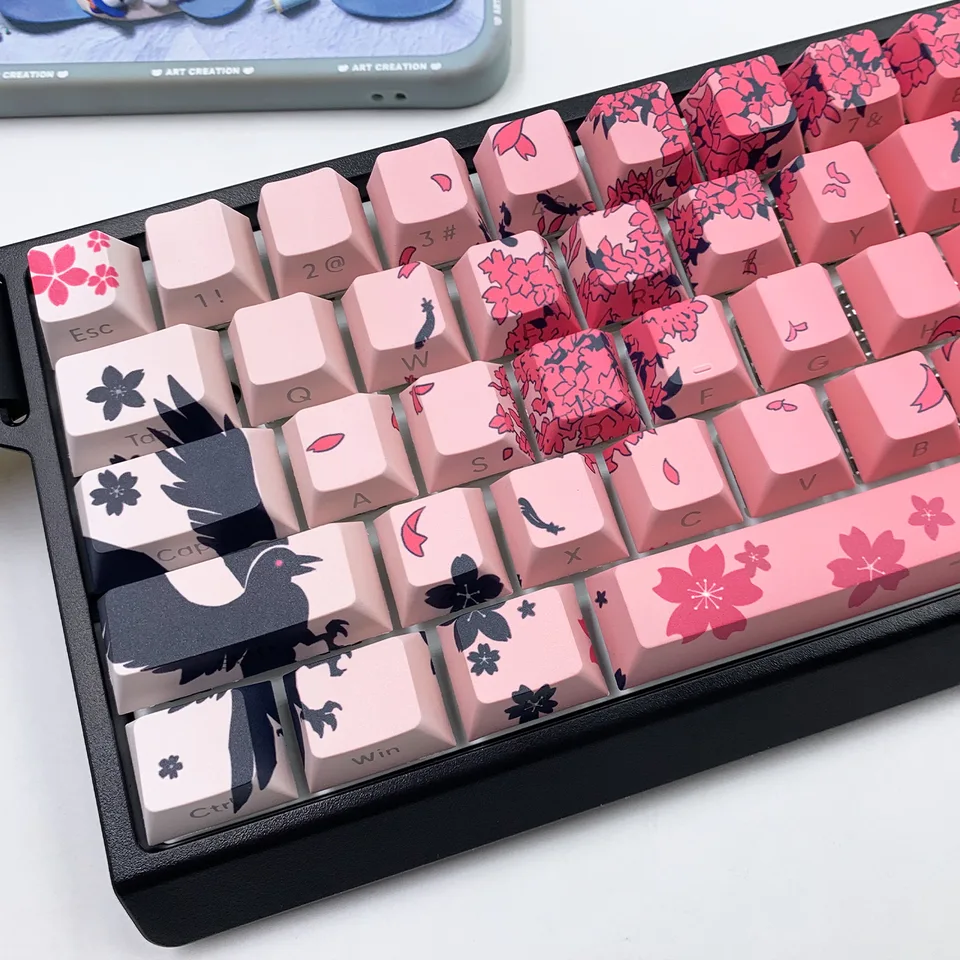 wooting60he+ raven sakuraキーキャップ wooting60he+ raven sakuraキーキャップ EgoisticArts Raven