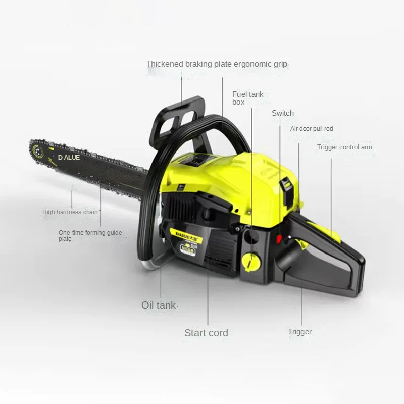 54.66CC chainsaw logging saw high-power portable chain saw 20 inches chain gasoline logging multi-function