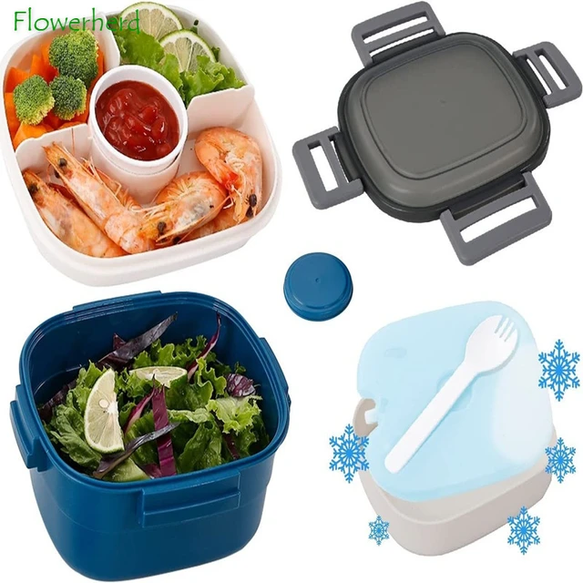  Portable Salad Lunch Container - 38 Oz Salad Bowl - 2