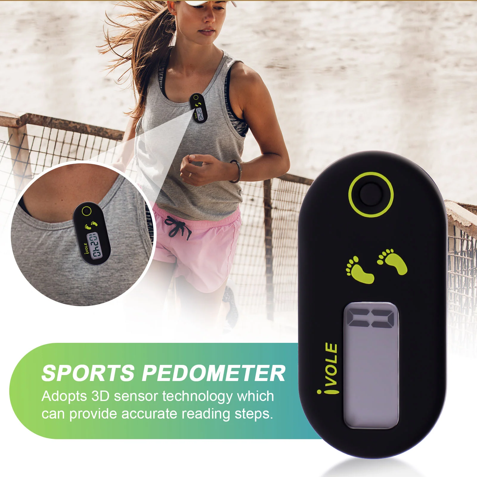 WINOMO Mini Simple Step Counter Pedometer Watch Women Simple Step Counter Waterproof Sports Calorie Counting LCD Display