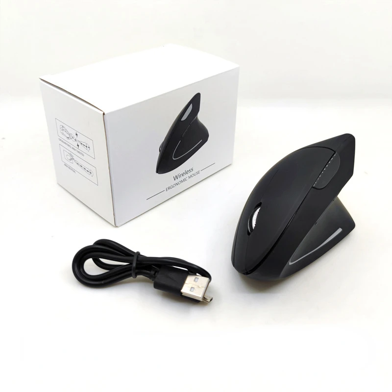 Mouse Vertical Bluetooth Mouse Óptico Ergonômico sem Fio Recarregável 2.4g Ratos de Mão Esquerda e Direita 1600 Dpi Laptop pc Mac Presente - Imagem 4