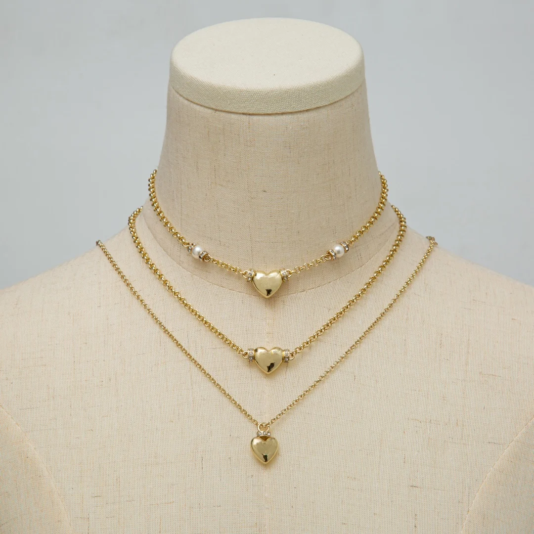 2024 New Simple Heart Shape Glossy Pendant Necklace High Quality Luxury Design Jewelry For Women