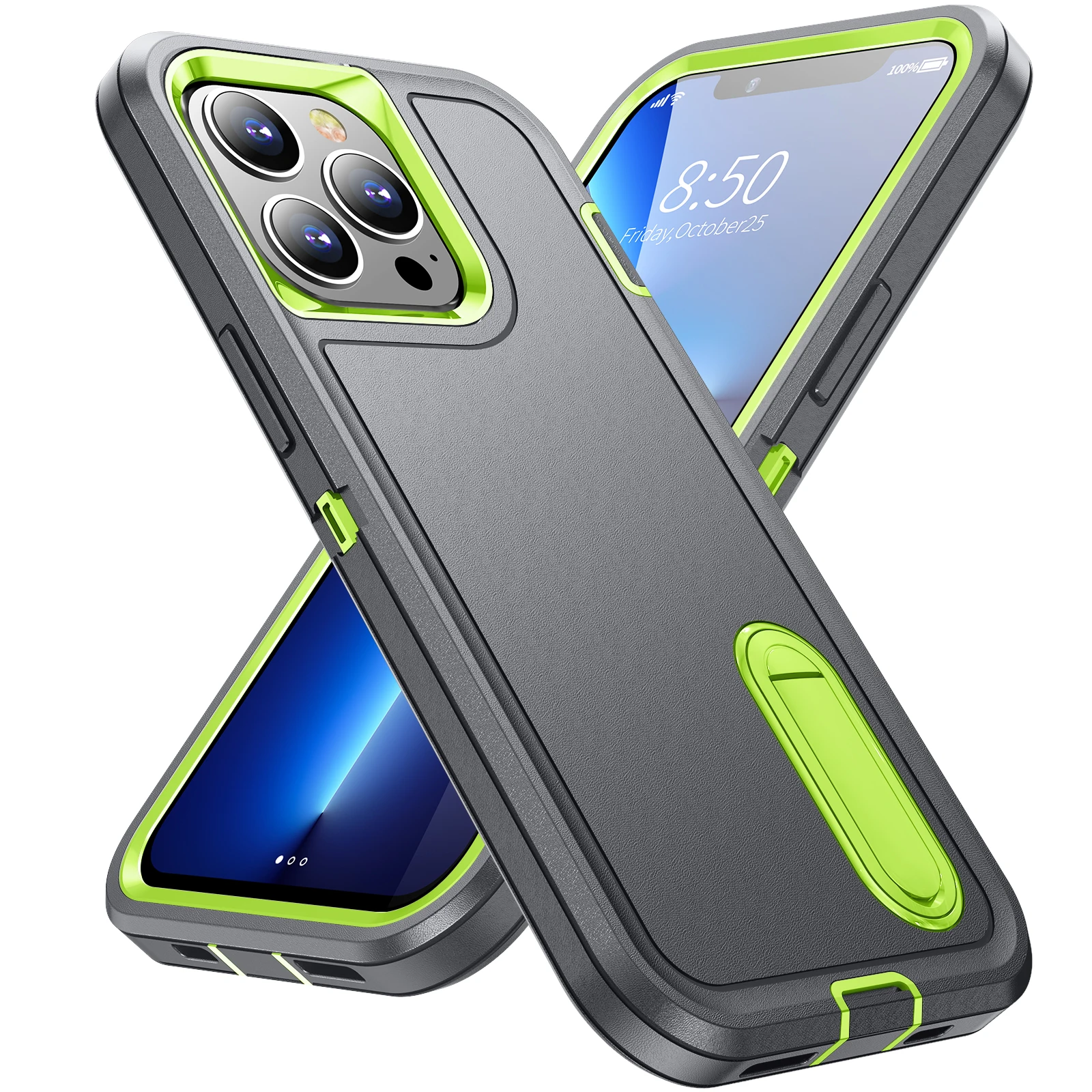 Heavy Armor Shockproof Defend Case For iPhone 13 14 Pro Max 11 12 Pro Max 6 6s 7 8 Plus SE 2022 X Xs XR Metal Bracket Back Cover