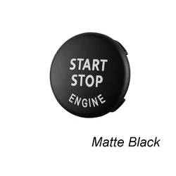Luxury Car Engine Start Button Replace Cover - Premium Stop Switch - Stylish Automotive Interior Accessory (Matte Black)
