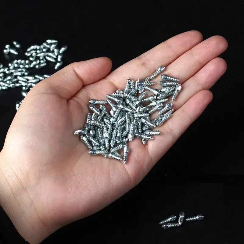 100pcs Non-Slip Tire Anti-Skid Spikes Wheel Nails Tire Boltsbolts Shoe Cleats for Car ATV Winter Emergency