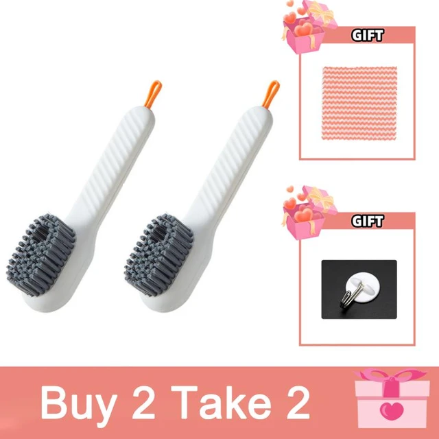 1/2Pcs Household Soft Bristle Cleaning Brush Multifunctional Liquid Shoe  Brush Press Shoe Clothing Board Brush Cleaning Tools - AliExpress