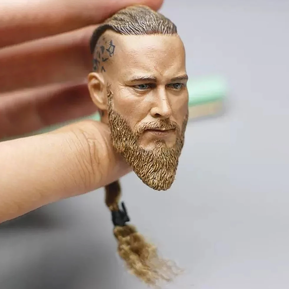 

In Stock 1/6 Viking Male Head Sculpt with Braid Viking Military Ancient Theme Head Carving Model for 12" Action Figure Body
