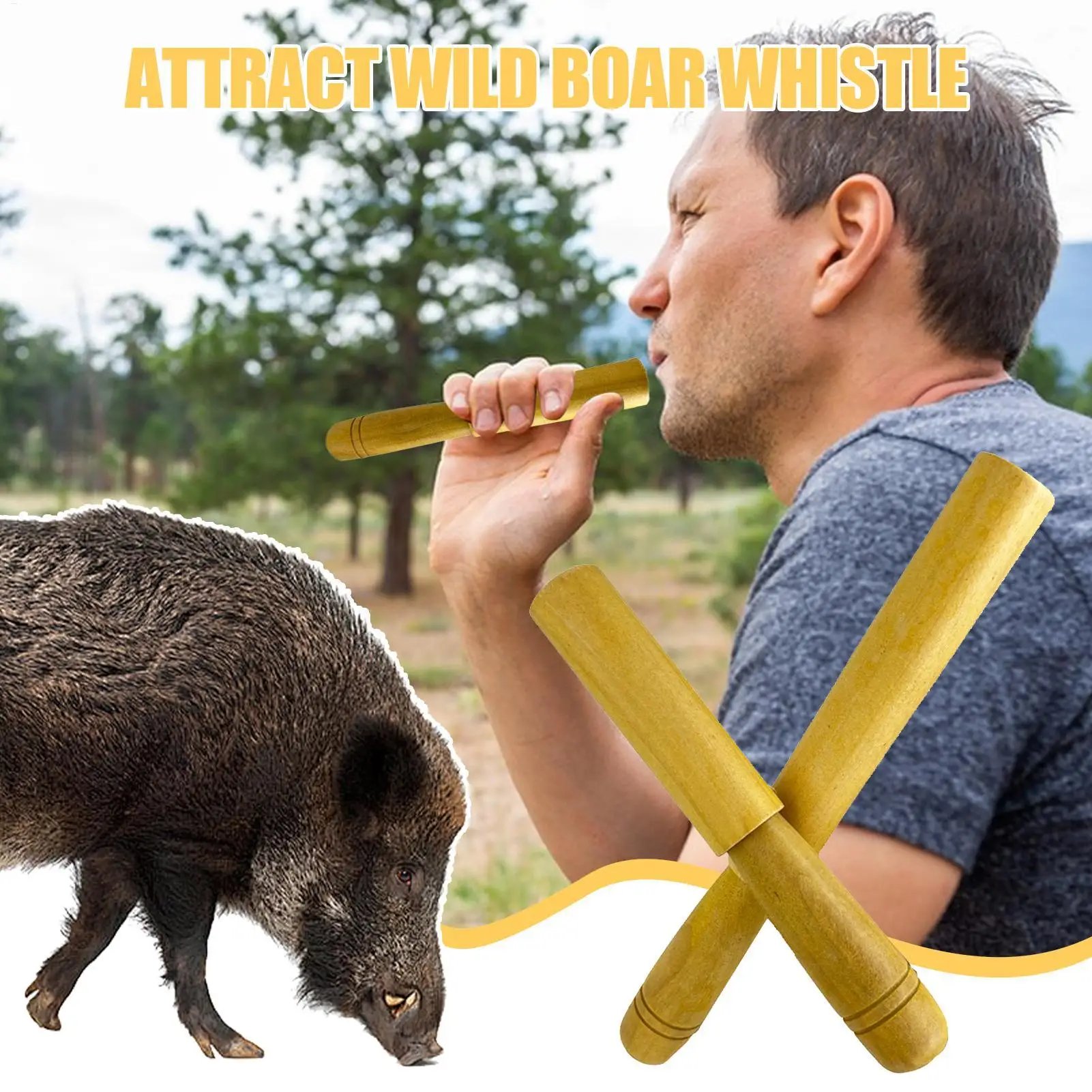 Sifflet bois sanglier imitation son outil extérieur - Appel sanglier sauvage leurre chasse cochon bois