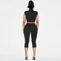 Carolyn Half High Round Neck Capri Set 2