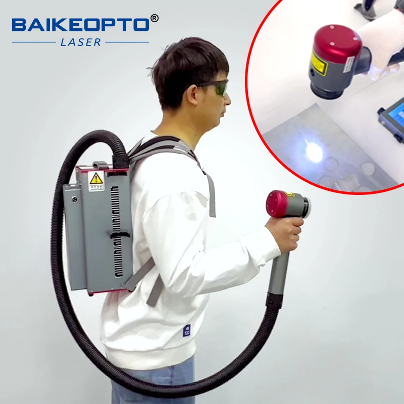 Cheap Laser Rust Remover 100 Watts Pulsed Laser Cleaner Backpack Laser Cleaning Machine 2