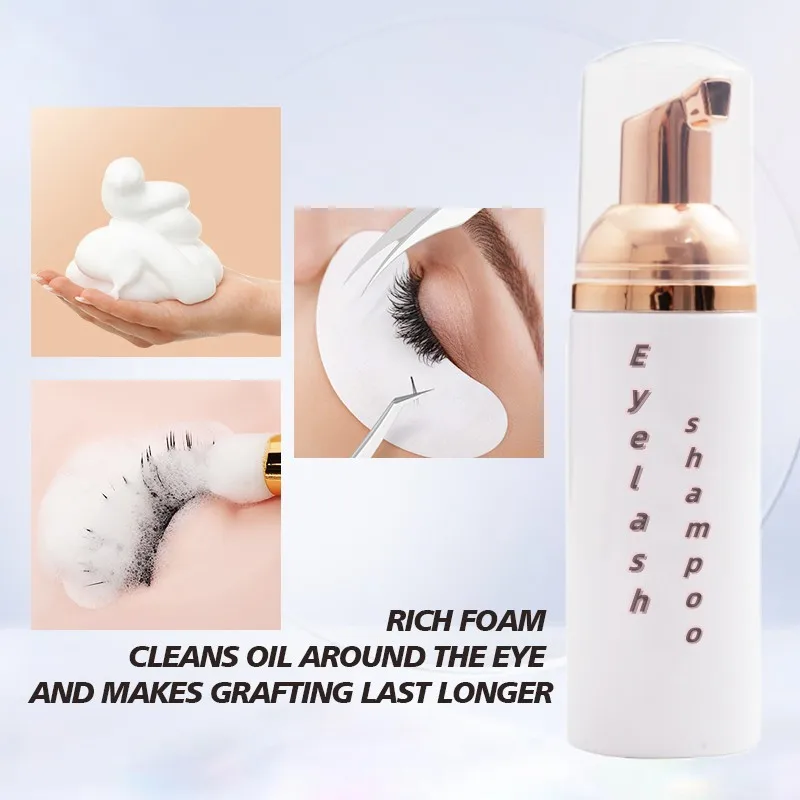 100ml Lash Shampoo Concentrate No Stimulation Lash Cleanser DIY Professional Eyelash Extension Bath Foam Makeup Remover 5