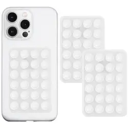 Dual Pack Silicone Suction Phone Mount - Non-Slip Sticky Grip Holder (Translucent)