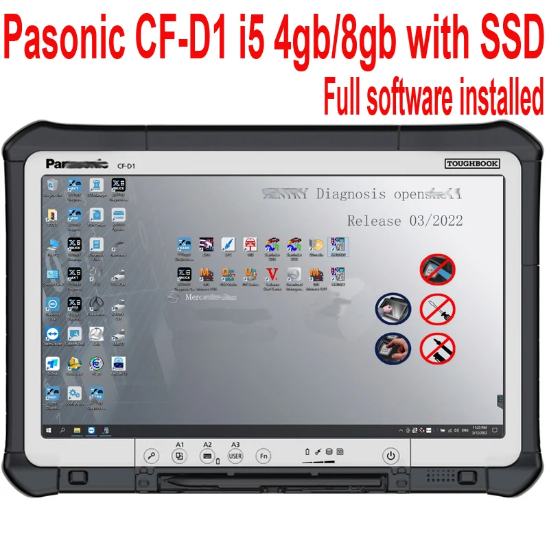 Mb Star C4 C5 C6 Panasonic Cf-D1 Software Installato Tablet 2022.03 I5 4G 8G Per Obd2 Scanner Multiplexer Strumento Diagnostico Per Auto