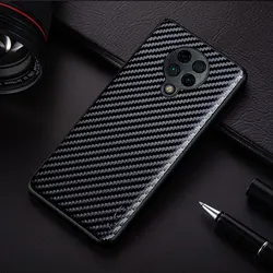 Sleek Carbon Fibre Texture Phone Case - Ultra Fashion Design Soft Back Cover for Poco F2 Pro (Black)