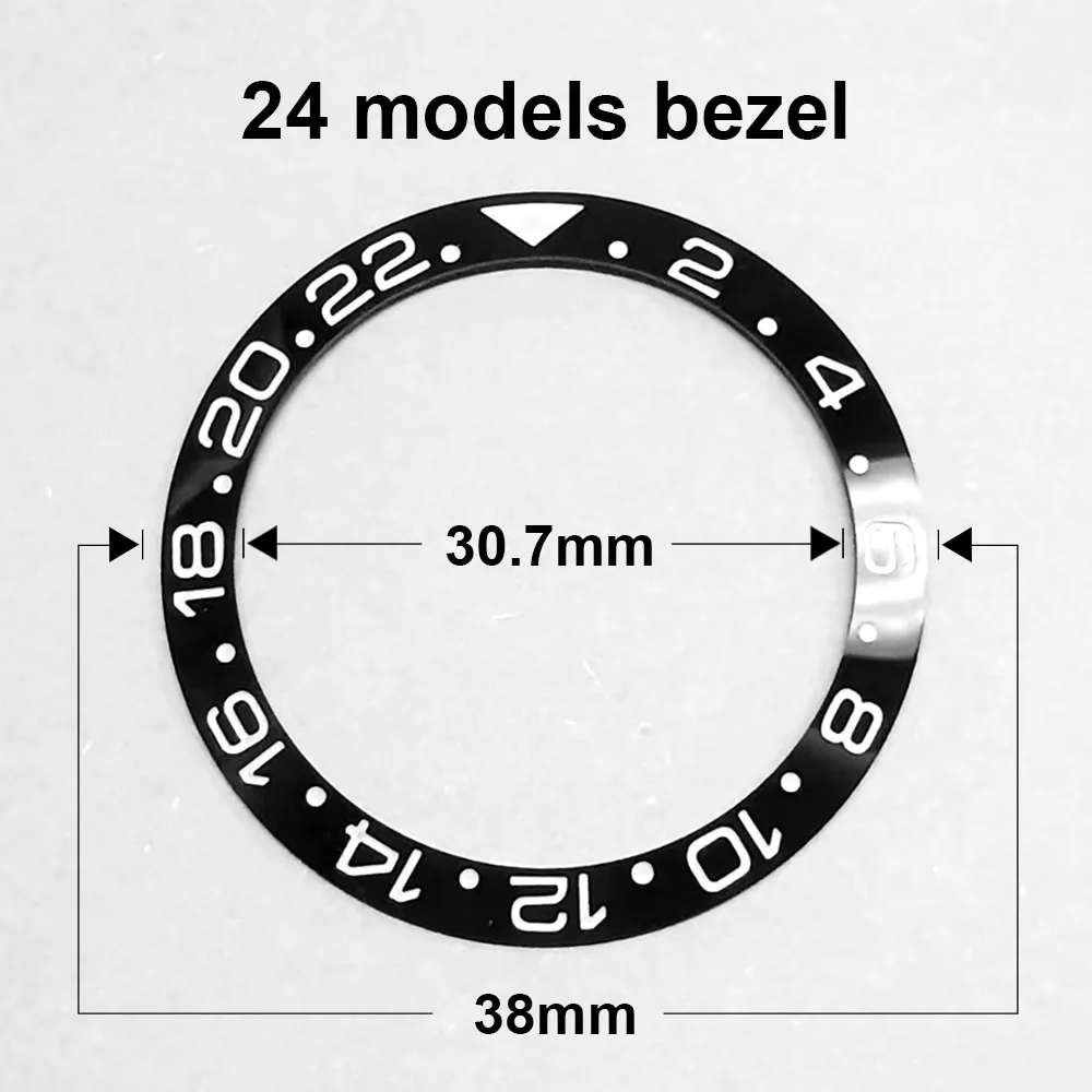 Ceramic Sloping Super Luminous Watch Bezel Insert in Various Colors