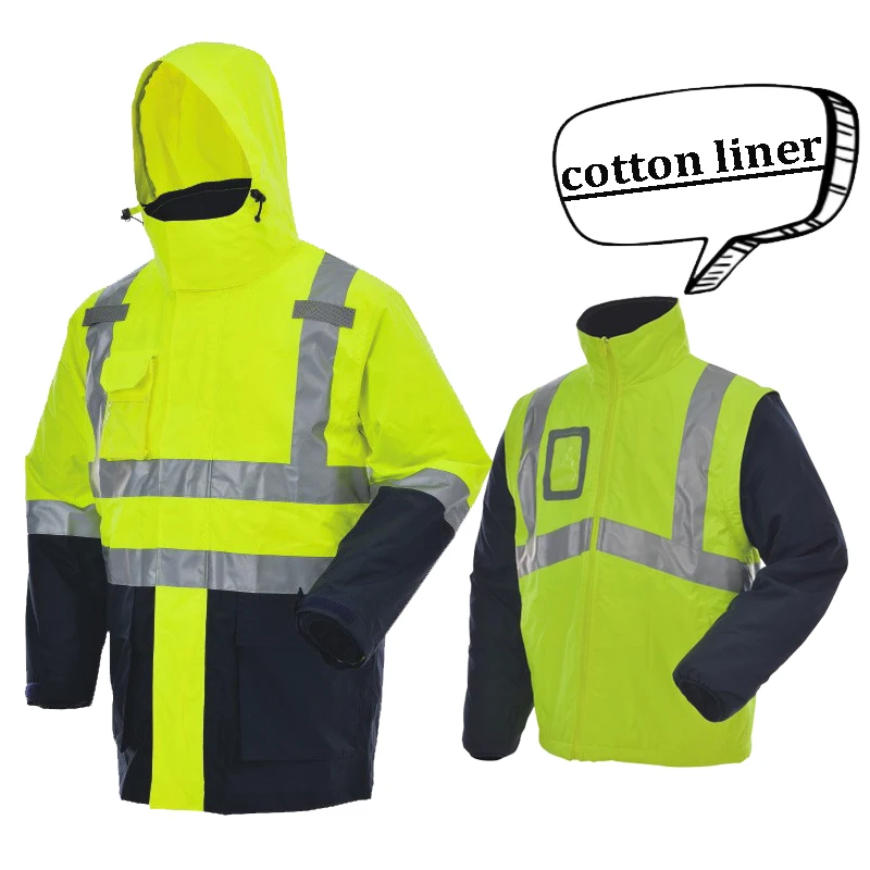 High Visible Safety Cold Protection Clothes With Detachable Cotton