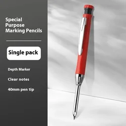 Precision Mechanical Carpenter Pencil with Sharpener - 2.8mm Polychrome Refill for Woodworking and Construction Tasks (1 pc red)