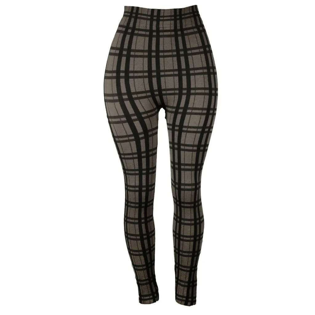 Red Plaid Pants High Waist, Plaid Skinny Pants Womens