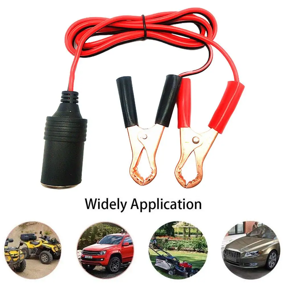 Car Cigarette Lighter 12V Power Female To Alligator Clip Extension Connector To Terminal Clip-on Battery Adapter Auto Socket cigarette lighter adapter