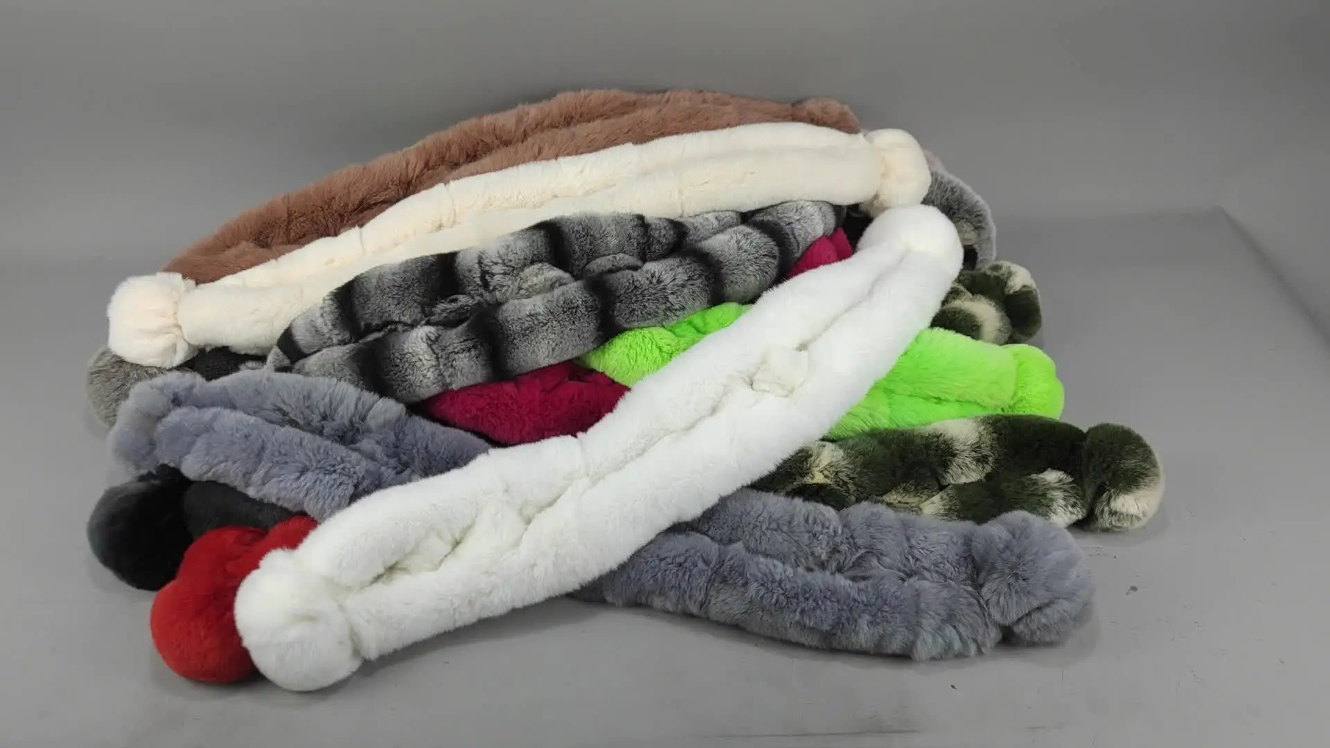 New Russian Women Knit Real Rex Rabbit Fur Scarf Lady Fashion Floral Mufflers Hot Winter Warm Natural Scarves
