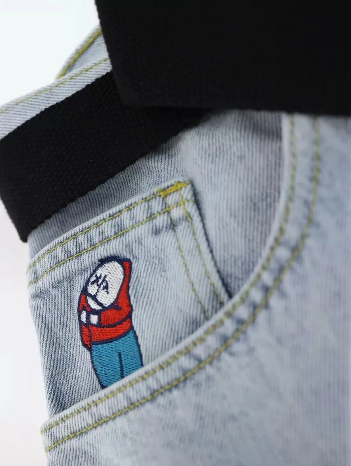 New Harajuku Y2K Big Boy Jeans Men Graphic Embroidery Baggy Jeans Pants Hip Hop Cartoon High Waist Wide Leg Trouser Streetwear 2