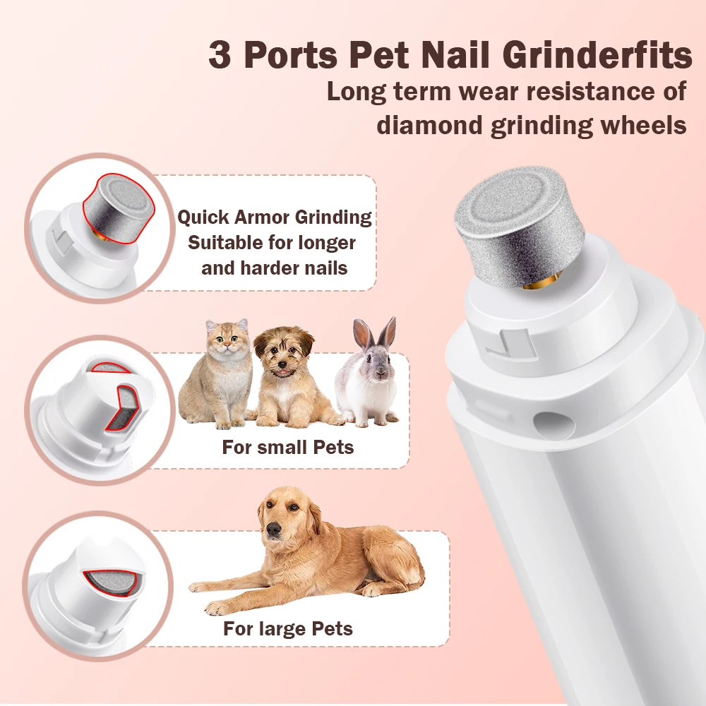Electric Dog Cat Nail Grinder Rechargeable Pet Nail Trimmer Small Medium Large Dogs Cats Painless Paws Grooming Smoothing 5
