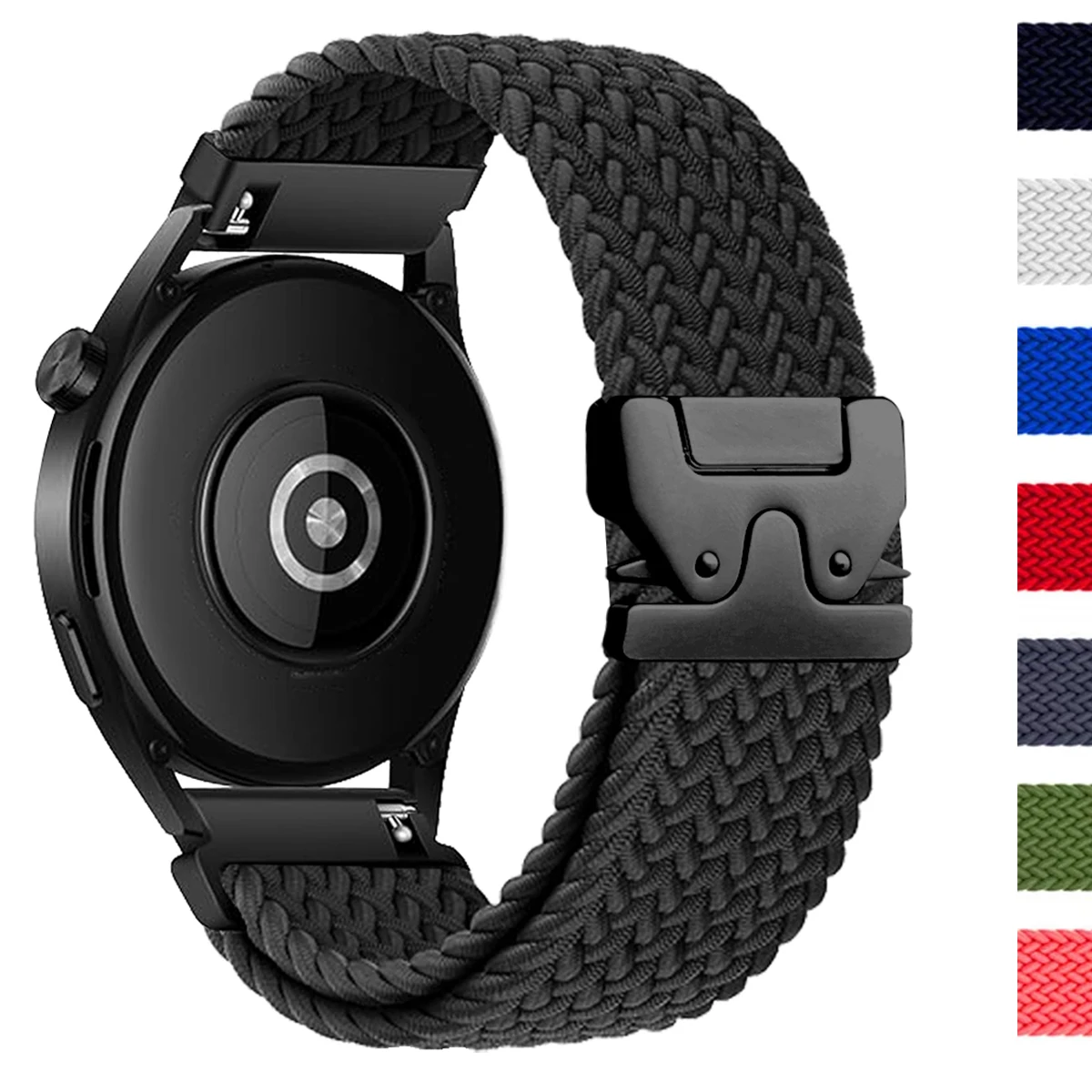 Braided Solo Loop Band - Premium Smartwatch Strap Bracelet, 20mm/22mm