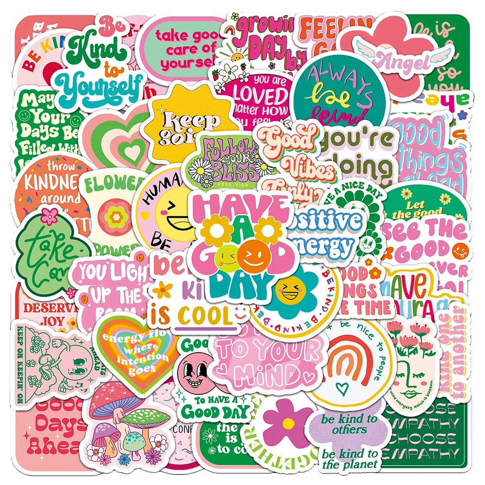 

10/30/50Pcs Classics Aesthetic Inspirational Quotes Stickers for Laptop Diary Danish Pink Motivational Phrases Graffiti Sticker