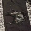 men sparkle sequience patches distressed black jeans 2