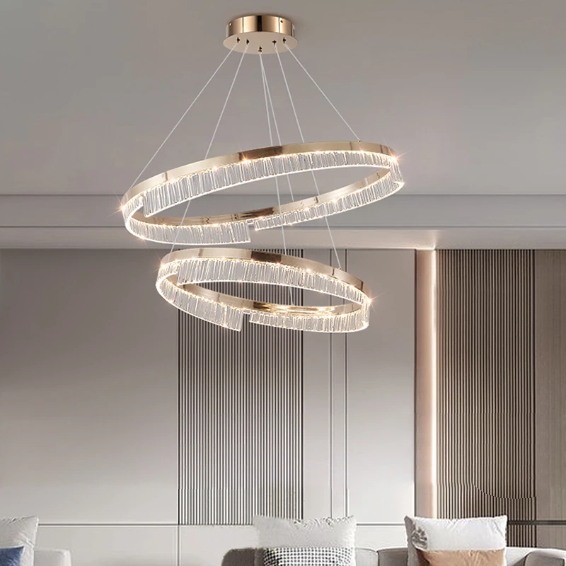 Modern Led Chandelier for Living Room Bedroom Dining Room Round Ring Design Pendant Light
