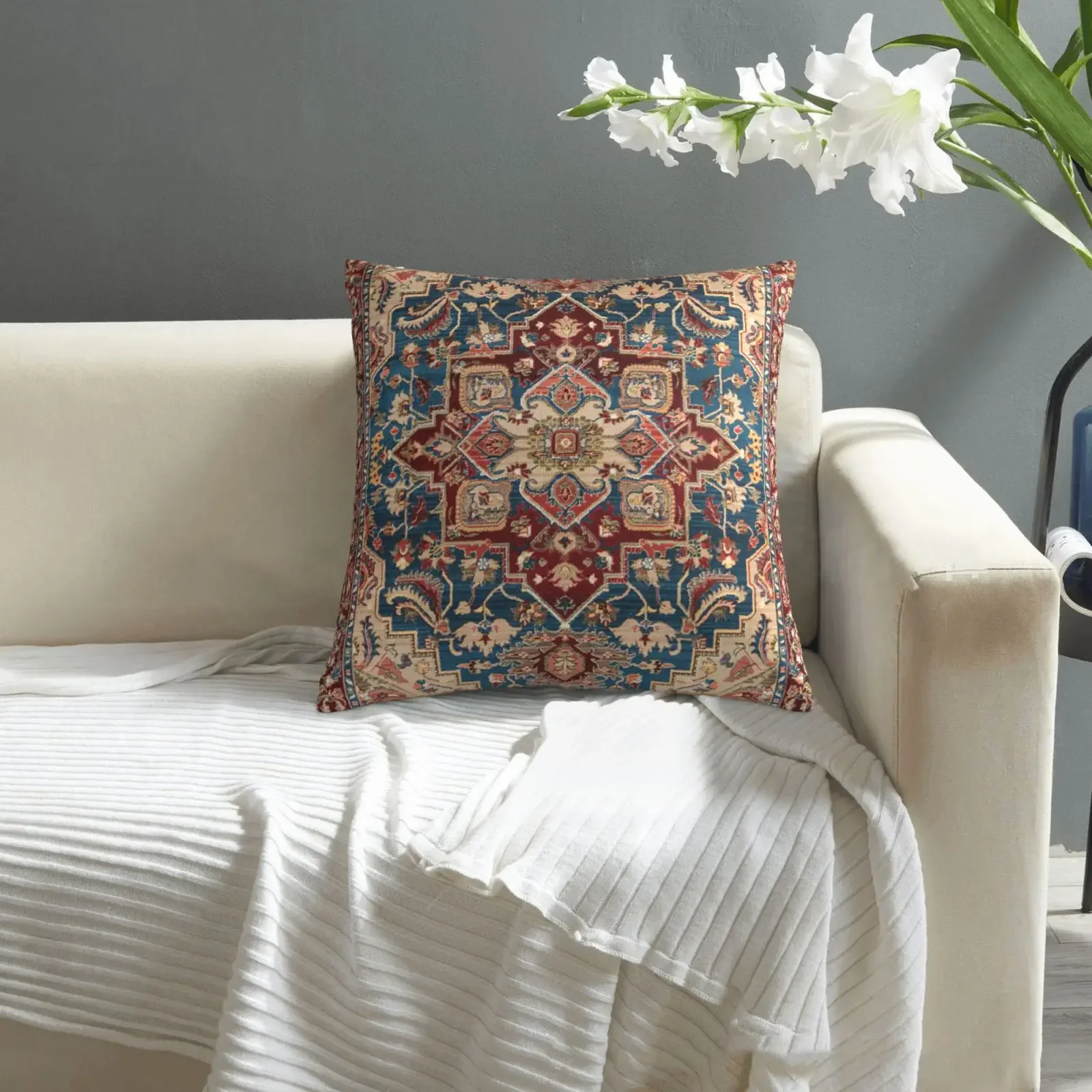 Moroccan ethnic cushion cover, short plush pillowcase 40x40 45x45 50x50 60x60, sofa decorative cushion cover, home decoration 3