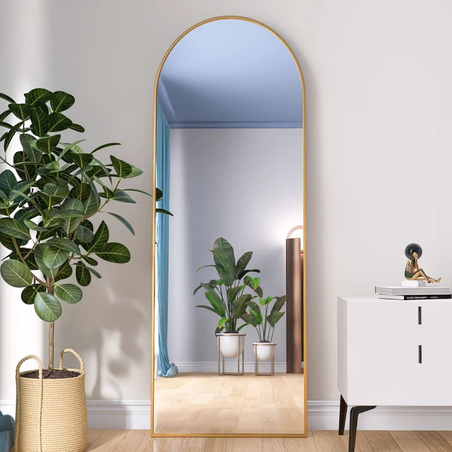 CONGUILIAO Espejo de longitud completa, espejo grande de pie de 65 x 24  pulgadas, para colgar o inclinarse, espejo de tocador montado en la pared