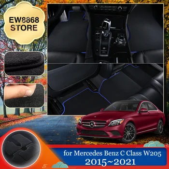 Tappetino per auto per Mercedes Benz classe C W205 200 180 160 250 berlina 2015 ~ 2021 copertura del piede tappeto Pad tappeto accessori per pannelli personalizzati 2016 2017 2018 2019 2020
