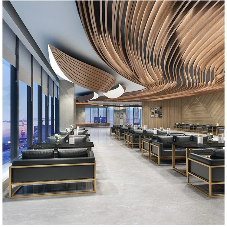 Factory Restaurant And Cafe Furniture Modern Stylish Black Leather Booth Seating Sofas And Table Sets