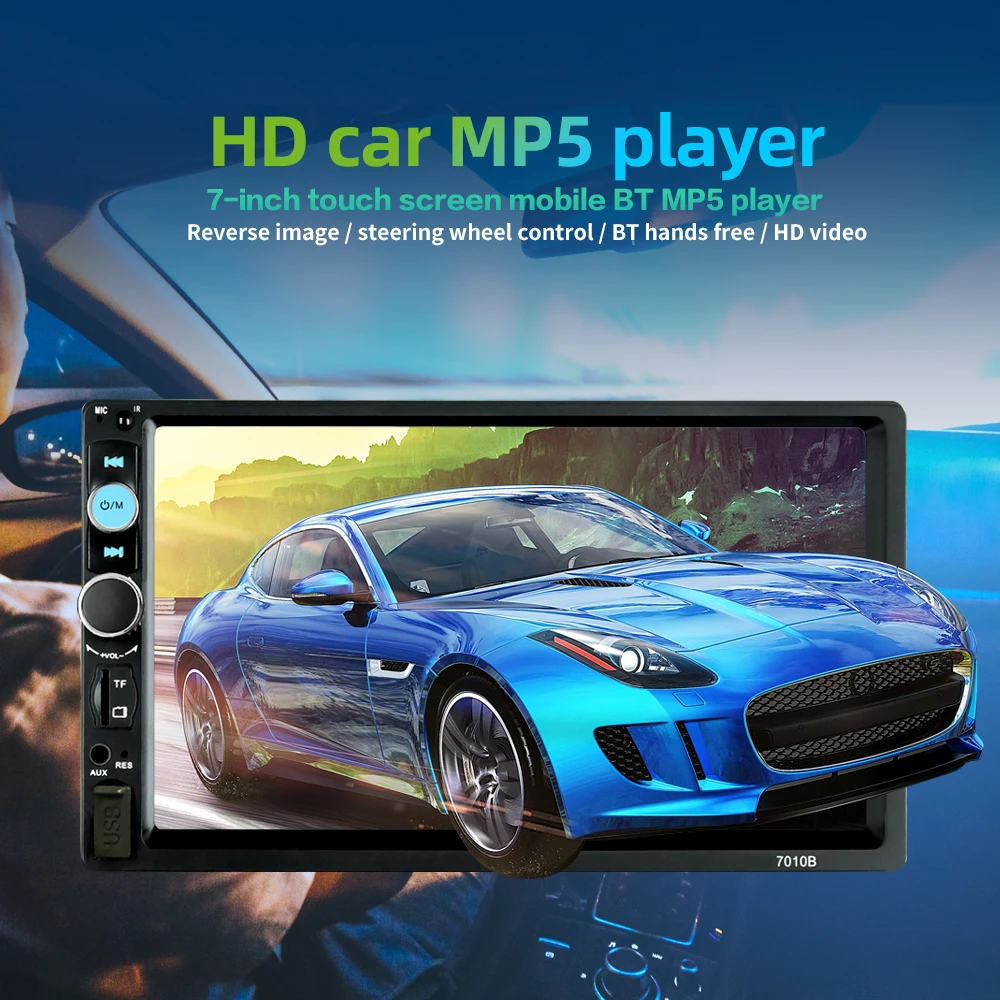 

Автомагнитола 2 Din с сенсорным экраном 7 дюймов, автомобильный стерео Bluetooth мультимедийный плеер, зеркальная Ссылка/FM/TF usb камера заднего вида MP5 плеер