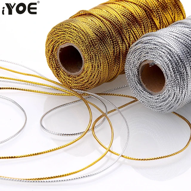 1mm Metallic Silver Cord String Non Stretch Thread for Jewelry Craft  Making, Hang Tags, 100 Meters/ 109 Yards