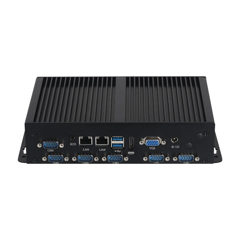 

Fanless Industrial Mini PC Intel i7-7500U 6x COM RS232 485 TTL 2x LAN 6xUSB SIM 4G LTE WiFi HDMI VGA LVDS Windows Linux 12V-24V