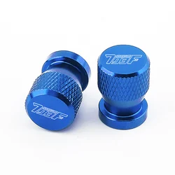 Set of 2 CNC Aluminum Motorcycle Tire Valve Caps (Blue)